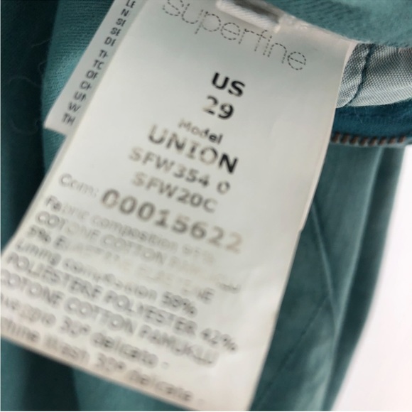 SUPERFINE Teal Union  cropped Pants - Picture 2 of 16